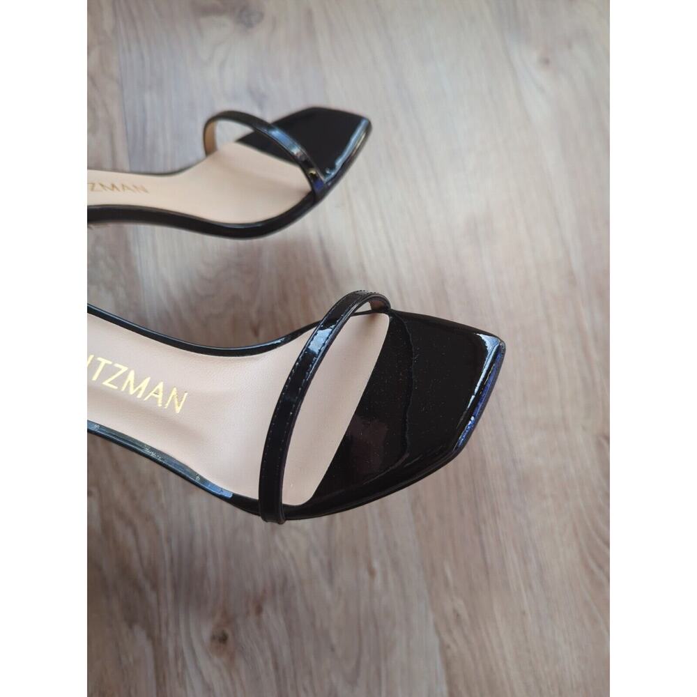 Stuart Weitzman Nudistcurve 100 Nudist Patent Sandal Stiletto Heels Womens 10 - Picture 12 of 16